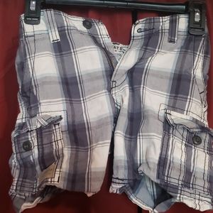Boys,  7T Levi, blue check cargo shorts